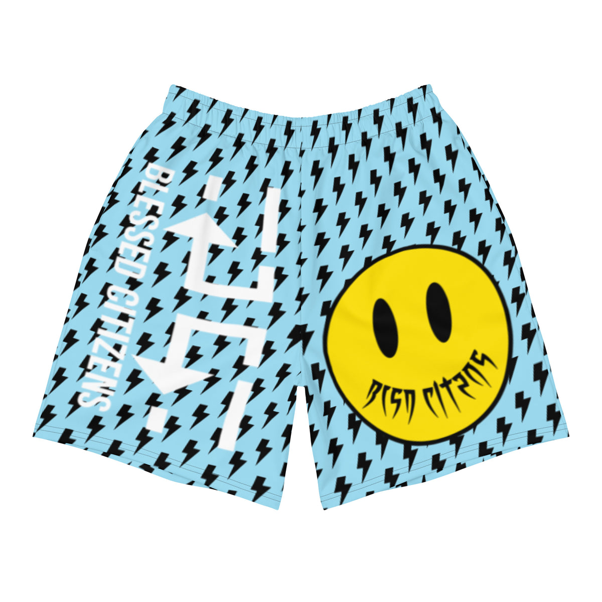 Men's Smiley Face Athletic Shorts - Main Image